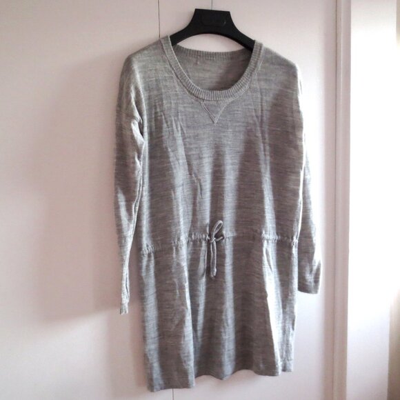 Club Monaco Heather Grey Merino Wool Lightweight Tunic Drawstring Sweater Top - Picture 6 of 6